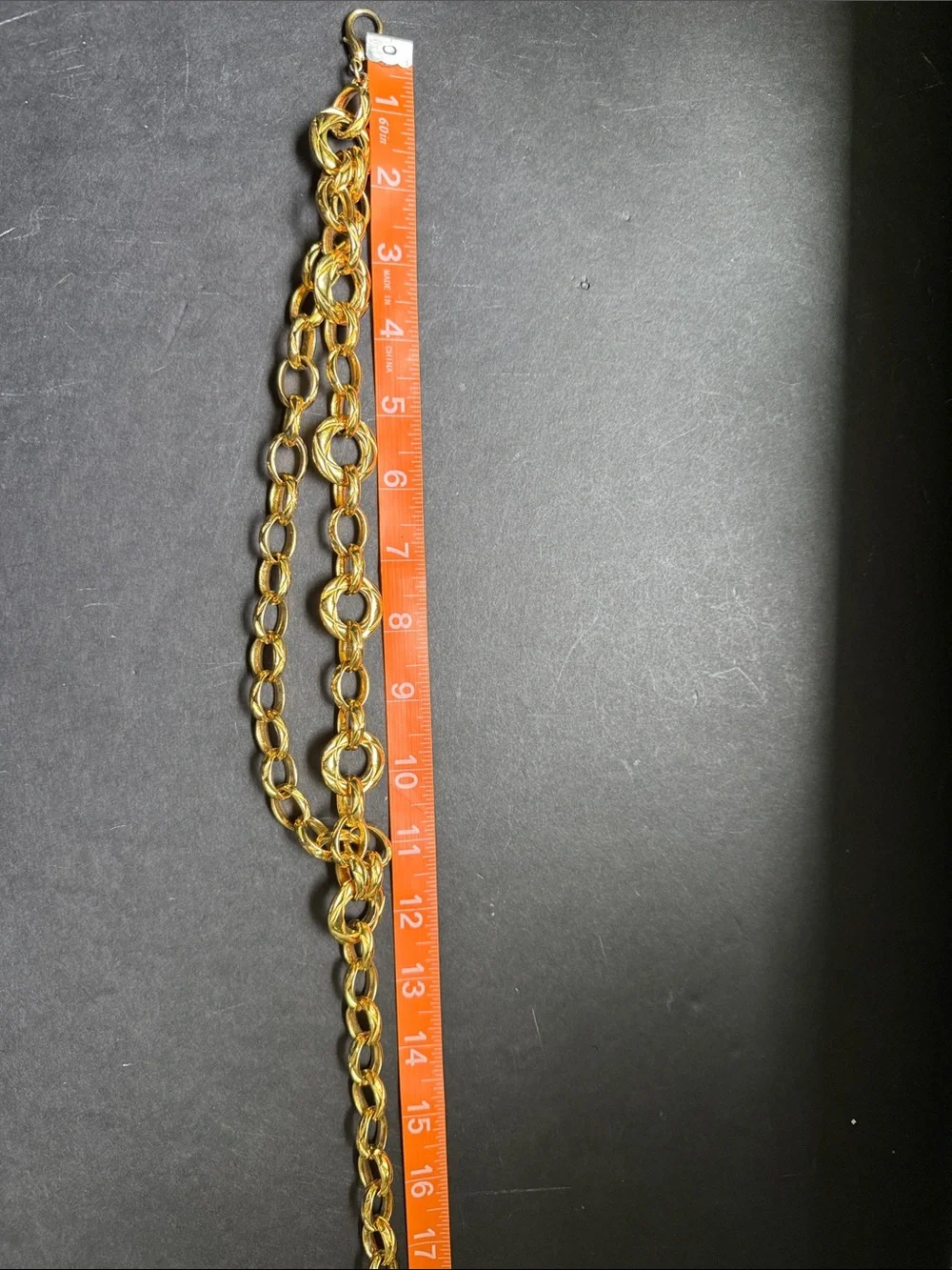 Vintage Gold Chain Link Belt with Gold Coin